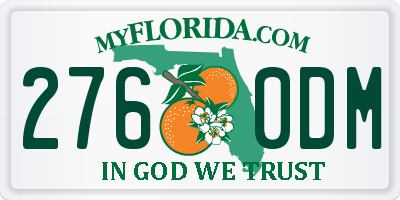 FL license plate 2760DM