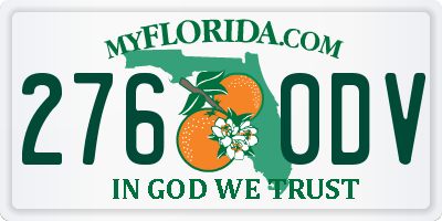 FL license plate 2760DV