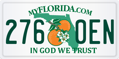 FL license plate 2760EN