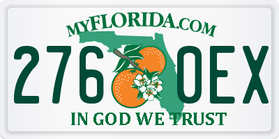 FL license plate 2760EX