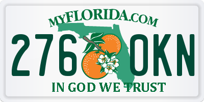 FL license plate 2760KN