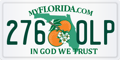 FL license plate 2760LP