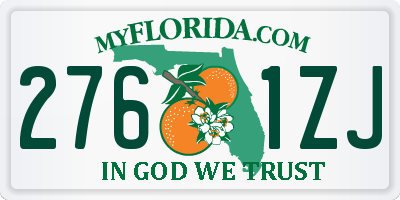 FL license plate 2761ZJ