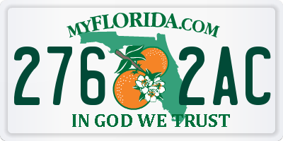 FL license plate 2762AC