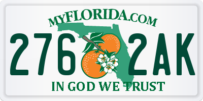 FL license plate 2762AK