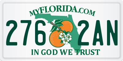 FL license plate 2762AN