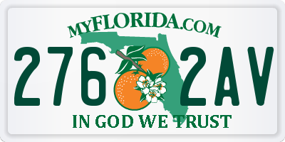 FL license plate 2762AV