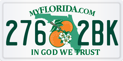 FL license plate 2762BK