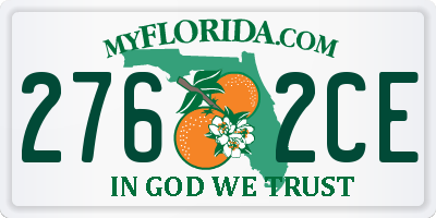 FL license plate 2762CE