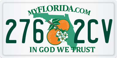 FL license plate 2762CV