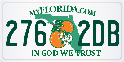 FL license plate 2762DB