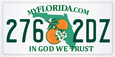FL license plate 2762DZ
