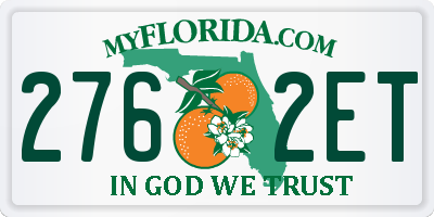 FL license plate 2762ET