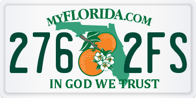 FL license plate 2762FS
