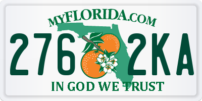 FL license plate 2762KA