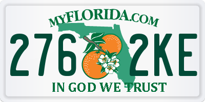 FL license plate 2762KE