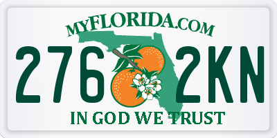 FL license plate 2762KN