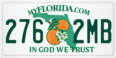 FL license plate 2762MB