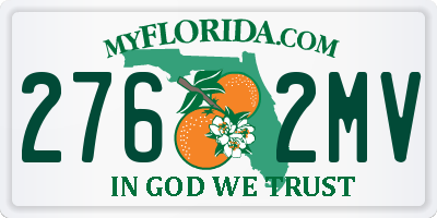 FL license plate 2762MV