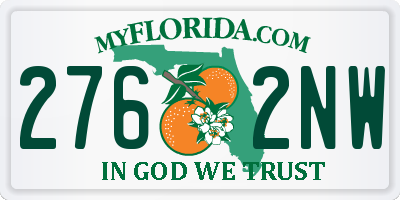FL license plate 2762NW