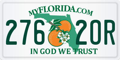 FL license plate 2762OR