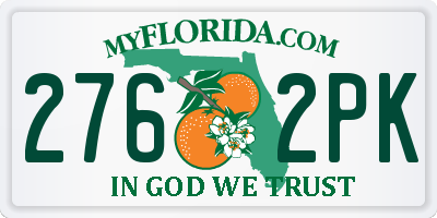 FL license plate 2762PK