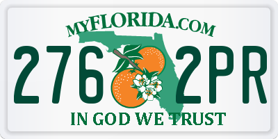 FL license plate 2762PR