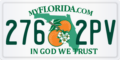 FL license plate 2762PV