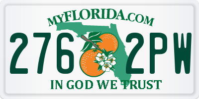 FL license plate 2762PW