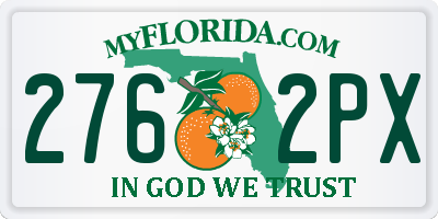 FL license plate 2762PX