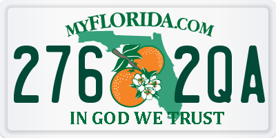 FL license plate 2762QA