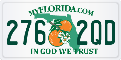 FL license plate 2762QD