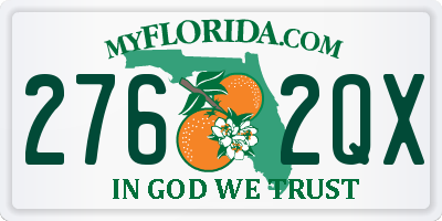 FL license plate 2762QX