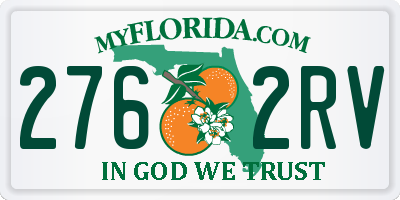 FL license plate 2762RV