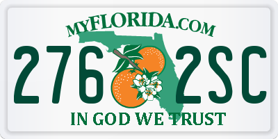 FL license plate 2762SC
