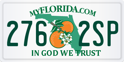 FL license plate 2762SP