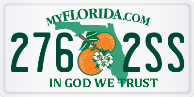 FL license plate 2762SS