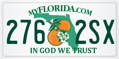 FL license plate 2762SX