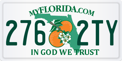 FL license plate 2762TY