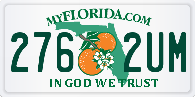 FL license plate 2762UM