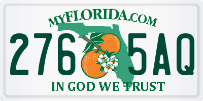 FL license plate 2765AQ