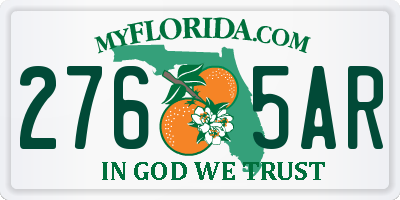 FL license plate 2765AR