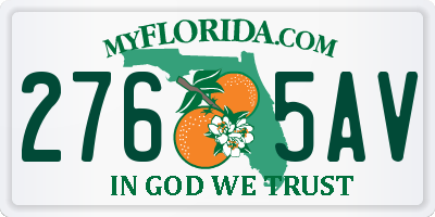 FL license plate 2765AV
