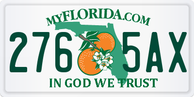 FL license plate 2765AX