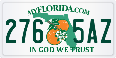 FL license plate 2765AZ