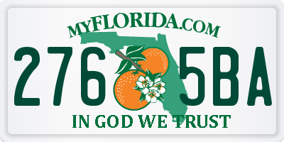 FL license plate 2765BA