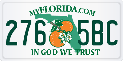 FL license plate 2765BC