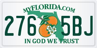 FL license plate 2765BJ