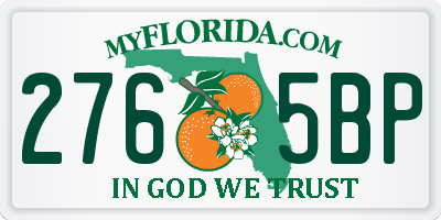 FL license plate 2765BP