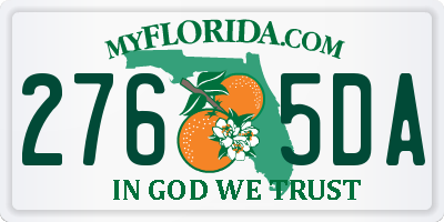 FL license plate 2765DA